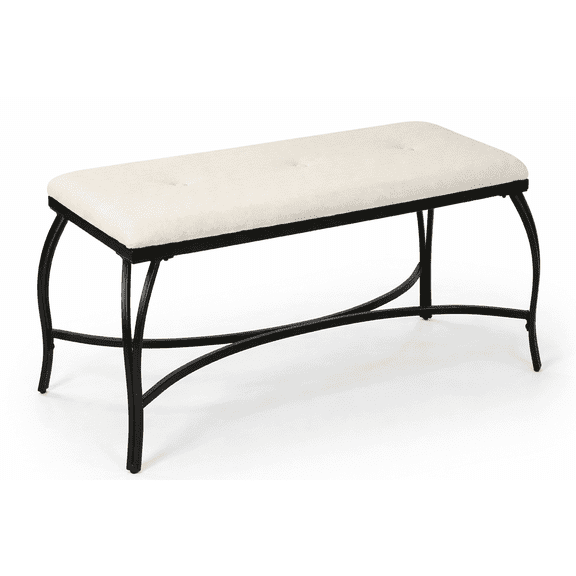 Mango Steam Vienna Cream - Entryway Bench - Powder Coated, Upholstered, Space Saving
