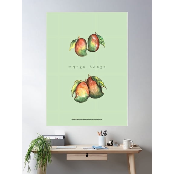 Mango Tango. Poster Wall Art, Modern Wall Decor For Living Room Bedroom, 8x12 UNFRAMED
