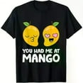 thumbnail image 1 of Mango - Themed Printed Tee,Features "YOU HAD ME AT MANGO" Text with Cartoon Mango Characters Illustration, Round Neck Regular Fit T - shirts, Size(S - 5XL), 1 of 5