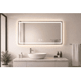 thumbnail image 1 of Mango Tile 32"x24" Gold Framed LED Bath Mirror Anti-Fog 3-Color Dimmer, 1 of 11