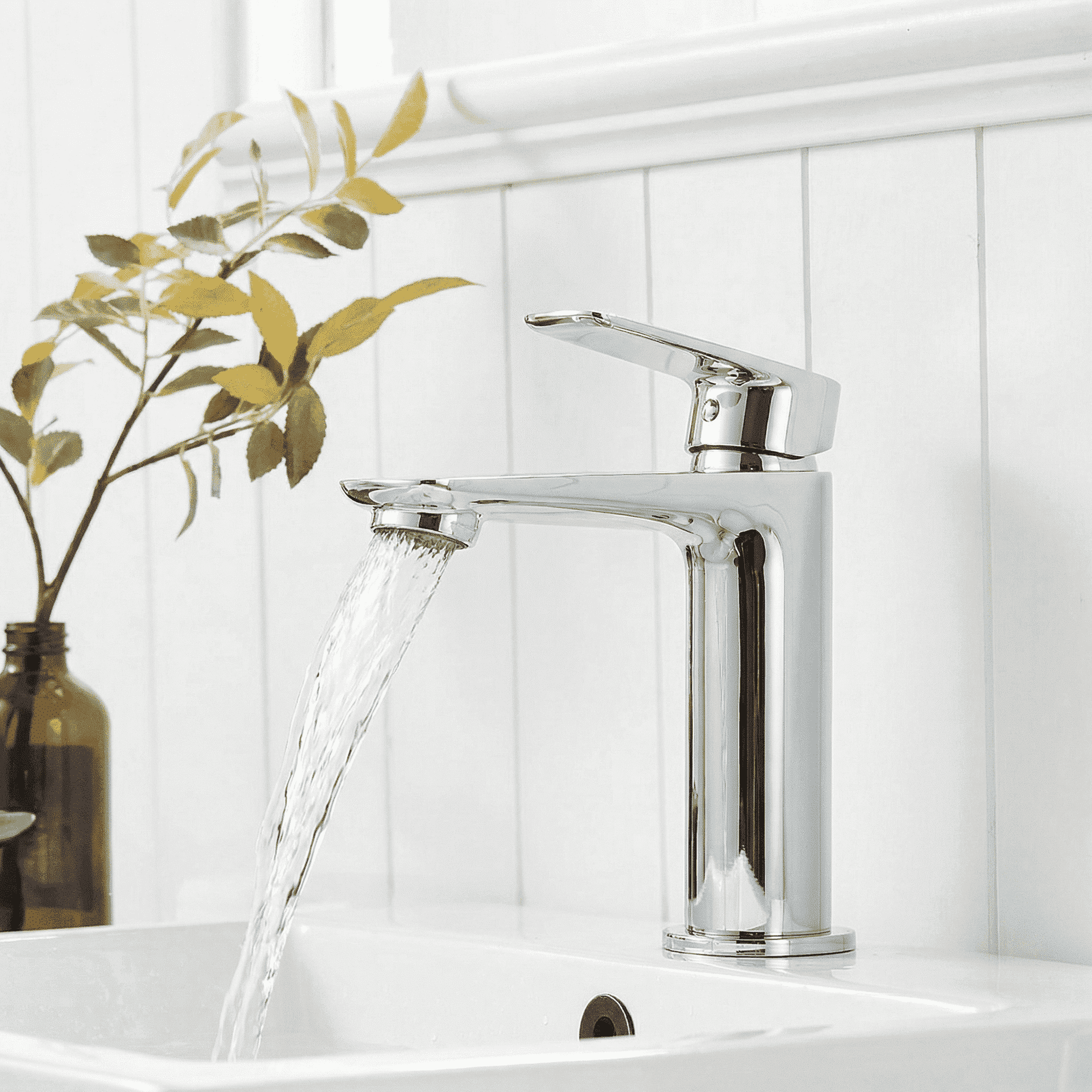 Mango Tile 304SUS Stainless Steel Chrome Bathroom Sink Faucets Faucet