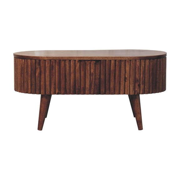 Mango Wood Coffee Table In Honey , With Nordic Style Legs And A Drawer, 37.4 In. Package Width Solid Finish, Mixed Pattern Legs, 17.61