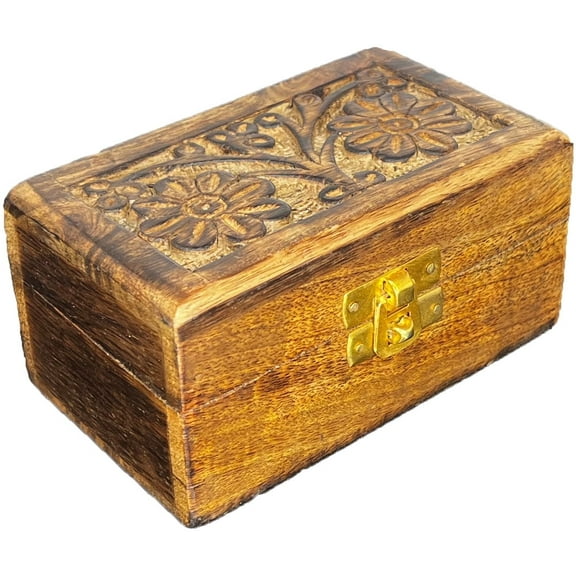 Mango Wood Engraved Rectangular Box