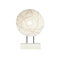 thumbnail image 1 of Mango Wood Gold Accented Disc decor on Block Base, White, 1 of 1