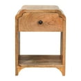 thumbnail image 1 of Mango Wood Nightstand For Bedroom - Mini, 1 Drawer & Open Shelf, Oak-ish Finish, 15.2 Lb Weight Mini Furniture Solid With And Oak-ish, Brown, 1 of 5