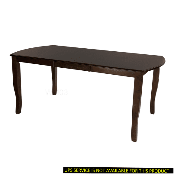 Mango Wood Veneer Dining Table with Extension Leaf, Dark Cherry Finish, Traditional Style Furniture for 6