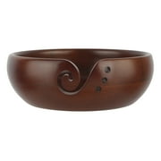 Mango Wood Yarn Bowl by Loops & Threads - Yarn for Knitting - Crochet - Weaving - and Arts & Crafts - Brown