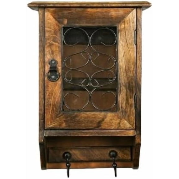 Mango Wooden Wall Hanging Decorative Key Box Cabinet for home/ office