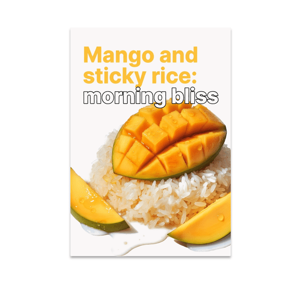 Mango and Sticky Rice: Morning Bliss - Tropical Foodie Decor - 13x19 Poster Print
