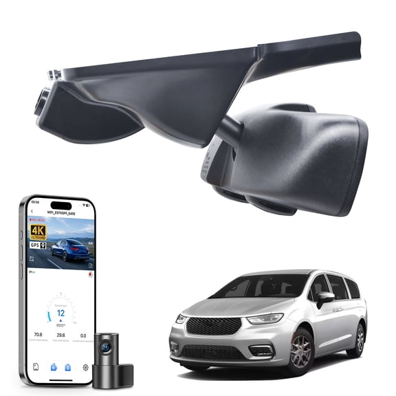 Mangoa Dash Cam 4K Front and Rear 1080p Starvis Sensor Fit for Chrysler Pacifica 2017-2026 (Model A),Limited Touring-L Pinnacle Touring etc, Integrated OEM Look, G-Sensor, GPS, 128GB Card