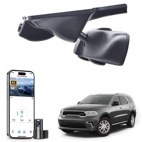 Mangoa Dash Cam 4K Front and Rear 1080p Starvis Sensor Fit for Dodge Durango 2016-2026 (Model C), Citadel GT GT Plus SRT etc, GPS, 128GB Card