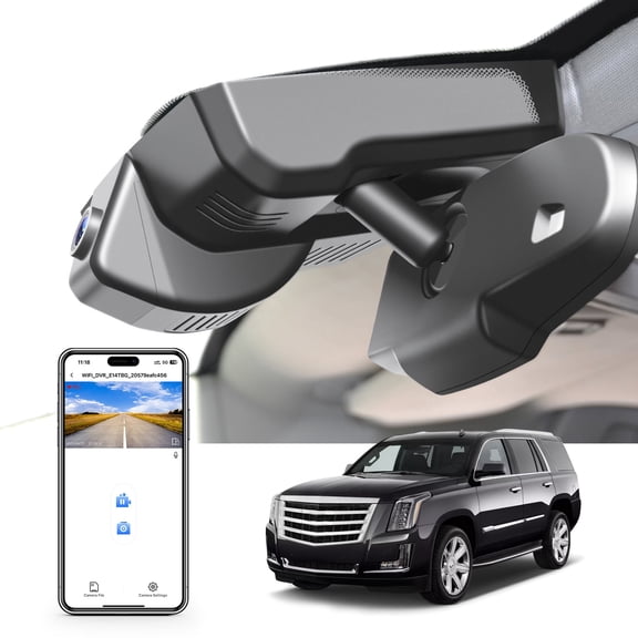 Mangoal 4K Dash Cam Custom Fit for Cadillac 4th Gen Escalade/Escalade ESV 2015-2020(Model B), Model B & Model C Vehicle Sensor Cover are Different, WiFi & App, 64GB Card