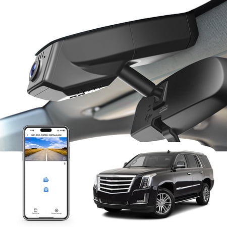 Mangoal 4K Dash Cam Custom Fit for Cadillac 4th Gen Escalade/Escalade ESV 2015-2020(Model C), Model B & Model C Vehicle Sensor Cover are Different, WiFi & App, 64GB Card