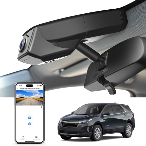 Mangoal 4K Dash Cam Custom Fit for Chevy 3th Gen Equinox 2018-2024(Model B), Model A & Model B Have Same Models Years but Vehicle Sensor Cover are Different，OEM Look, GPS, 64GB Card