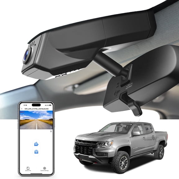 Mangoal 4K Dash Cam Custom Fit for Chevy Colorado 2015-2022 Select Base WT LT Z71 ZR2(Model A), Integrated OEM Look, UHD 2160P Video, G-Sensor, Loop Recording, 64GB Card