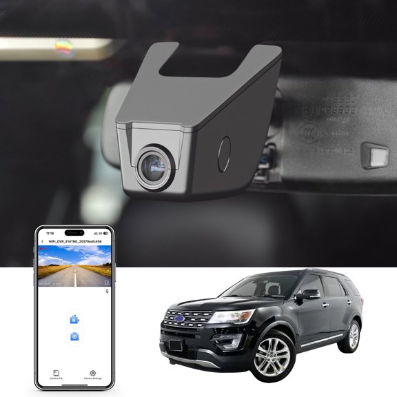 Mangoal 4K Dash Cam Custom Fit for Ford Explorer U502 2011-2019, Base XLT ST_Line Limited Timberline Platinum King Ran(Model B), WiFi, App, Loop Recording, Easy to Install, 64GB Card