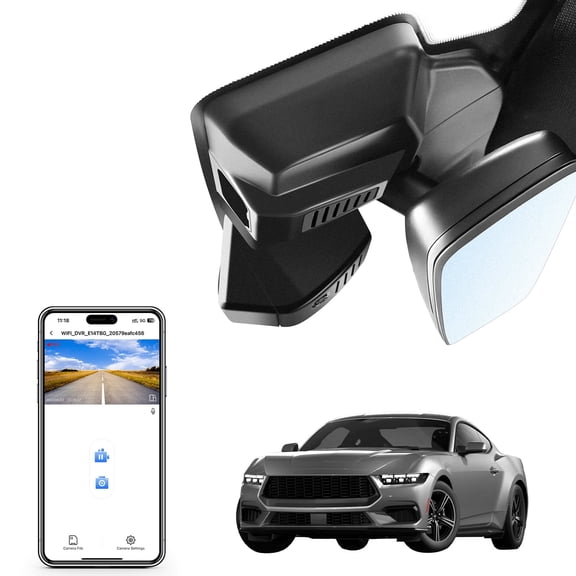 Mangoal 4K Dash Cam Custom Fit for Ford Mustang Gen7 2024-2026, EcoBoost Premium GT Premiun Mach 1(Model C), OEM Look, UHD 2160P Video, WiFi & App, GPS, 64GB Card