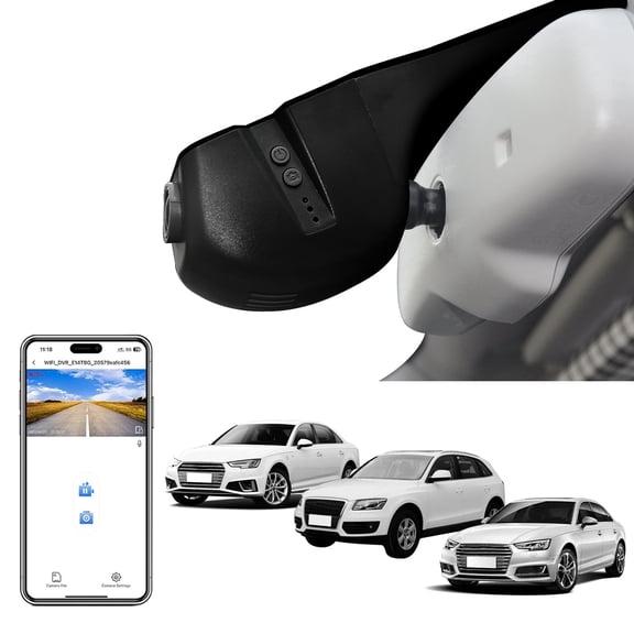 Mangoal 4K Dash Cam Custom Fit for Audi (Model B) A4 A6 Allroad A3 A5 A6 Q5 A8 S8 A7 S5 Q3 S3 S7, OEM Look, WiFi & App, GPS, 64GB Card, Black