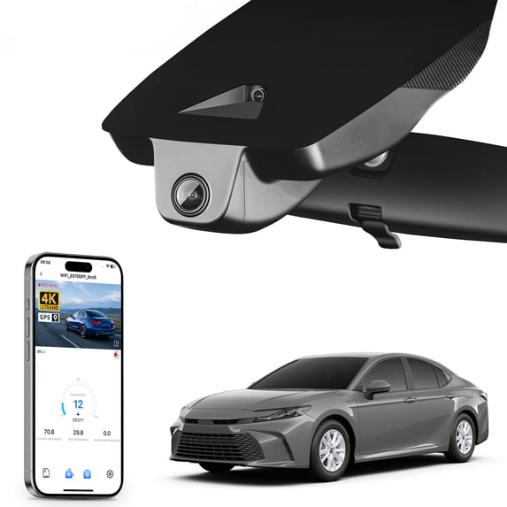 Mangoal 4K Dash Cam Custom fit for Toyota Camry 2025 2026 (Model C), Hybrid LE SE XLE XSE, Integrated OEM Look, UHD 2160P Video, App & WiFi,Easy to Install,GPS, 64GB Card