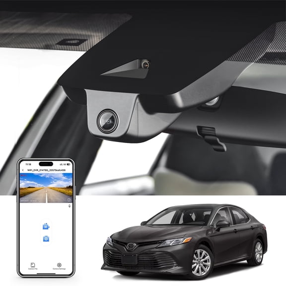 Mangoal 4K Dash Cam Custom fit for Toyota Camry & Camry Hybrid 2018 2019 2020 (Model B), LE L XLE SE XSE Sedan 4D, Integrated OEM Look, UHD 2160P Video, App & WiFi, 64GB Card