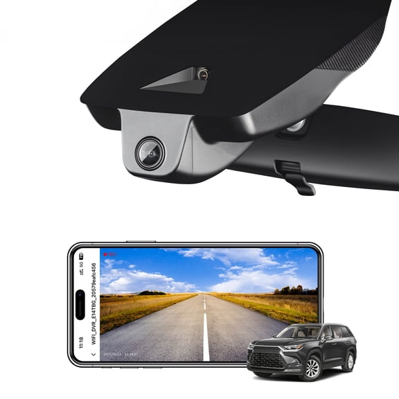 Mangoal 4K Dash Cam Custom fit for Toyota Grand Highlander & Hybrid 2024-2026, XLE Limited Platinum,Integrated OEM Look, UHD 2160P Video, App & WiFi, Easy to Install, GPS, 64GB Card
