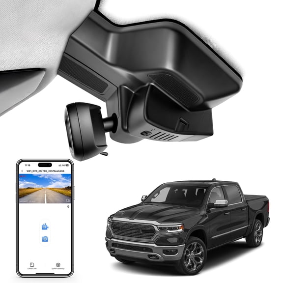 Mangoal 4K Dash Cam Custom fit for Dodge RAM Gen5 RAM 1500 2025 2026 Mid-Term Facelift (Model G), OEM Look, UHD 2160P Video, WiFi & App, 64GB Card