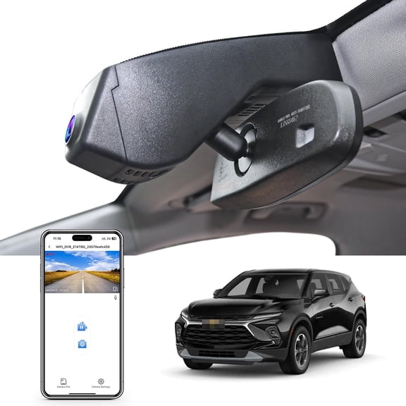 Mangoal 4K Dash Cam Starvis Sensor Custom Fit for Chevy 5th Gen Blazer 2019-2025(Model A), Model A & Model B Vehicle Sensor Cover are Different, OEM Look, WiFi & App, GPS, 64GB Card