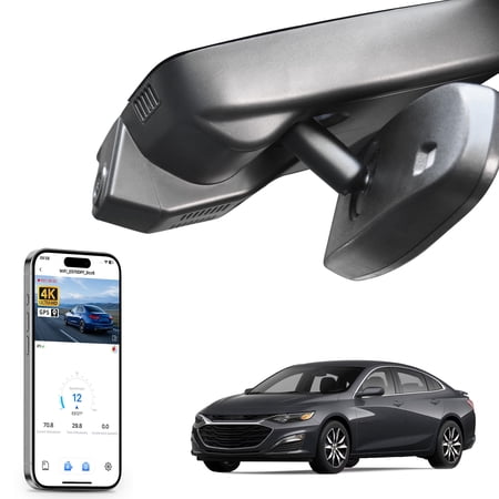 Mangoal 4K Dash Cam Starvis Sensor Custom Fit for Chevy 9th Gen Malibu 2016-2025 (Model A), Model A & Model B Vehicle Sensor Cover are Different, OEM Look, WiFi & App, GPS, 64GB Card