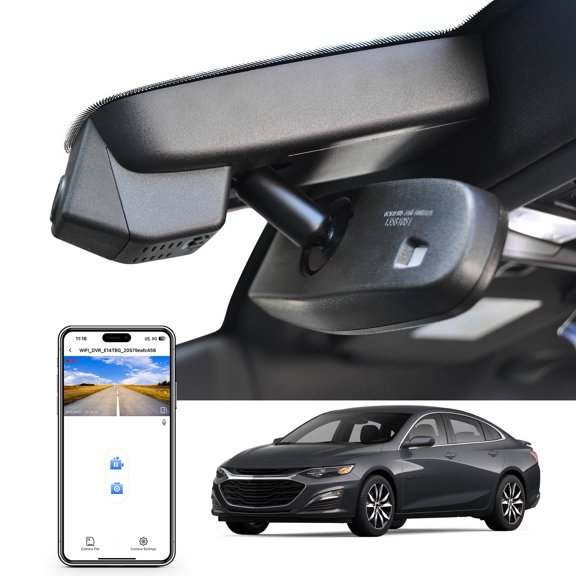 Mangoal 4K Dash Cam Starvis Sensor Custom Fit for Chevy 9th Gen Malibu 2016-2025 (Model B), Model A & Model B Vehicle Sensor Cover are Different, OEM Look, WiFi & App, GPS, 64GB Card