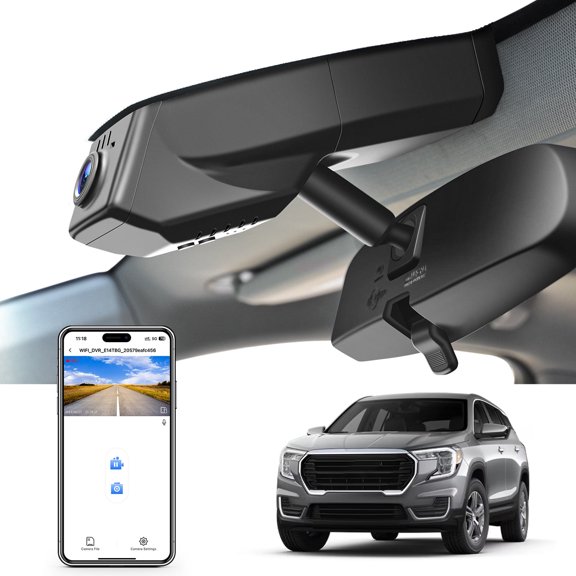 Mangoal 4K Dash Cam Starvis Sensor Custom Fit for GMC Terrain 2018-2024(Model B), SL SLE SLT AT4 Denali, Model A & Model B Vehicle Sensor Cover are Different, OEM Look, GPS, 64GB Card