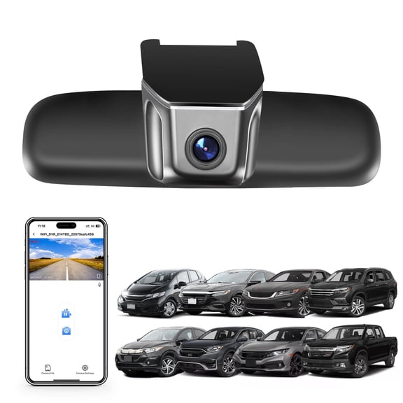 Mangoal 4K Dash Cam Starvis Sensor Custom Fit for Honda CRV 2007-2016, Civic 2009-2018, Accord 2008-2017, Select HRV 2016-2022, Pilot 2008-2018, Ridgeline 2009-2018, OEM Look, 64G Card