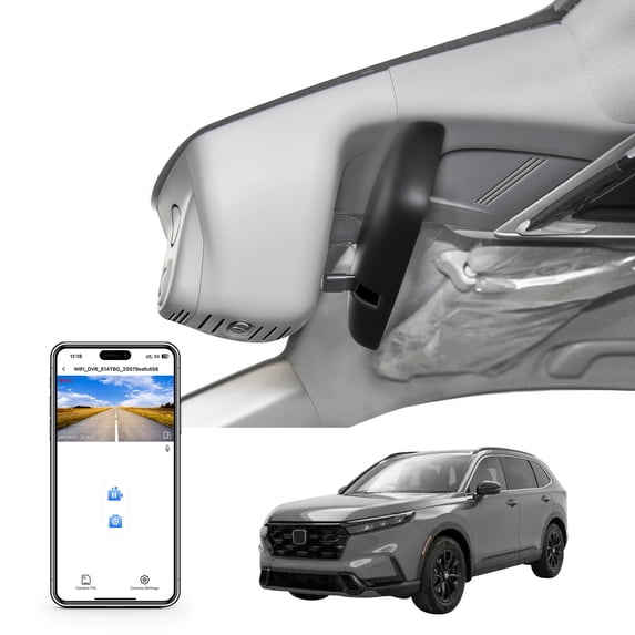 Mangoal 4K Dash Cam Starvis Sensor Custom Fit for Honda Gen6 CR-V & CR-V Hybrid 2023-2026(Gray), Integrated OEM Look, UHD 2160P Video, WiFi & App, GPS, 64GB Card