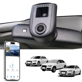 Mangoal 4K Dash Cam Starvis Sensor Custom Fit for Audi (Model D), Integrated OEM Look, WiFi & App, GPS, 64GB Card (Black)
