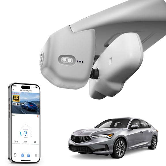 Mangoal 4K Dash Cam Starvis Sensor Fit for Acura Integra 2023 2024 2025(Grey), Type S w/A-Spec Technology Package, OEM Style, WiFi & APP, GPS, 64GB Card