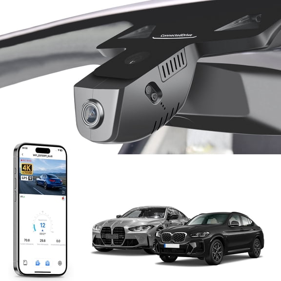 Mangoal 4K Dash Cam Starvis Sensor Fit for BMW 4-Series Gen2 G22 G23 G26 2021 2022 2023 2024 2025 2026 M4 G82 G83(Model B), OEM Style, WiFi & APP, GPS, 64GB Card