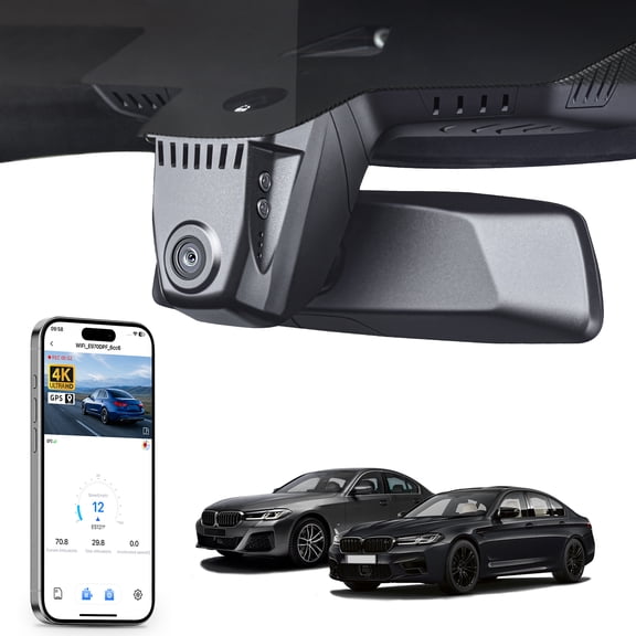 Mangoal 4K Dash Cam Starvis Sensor Fit for BMW 5 Series Gen7 G30 G31 G38 2018 2019 2020 2021 2022 2023 Select 2017 M5 F90(Model A), OEM Style, WiFi & APP, GPS, 64GB Card