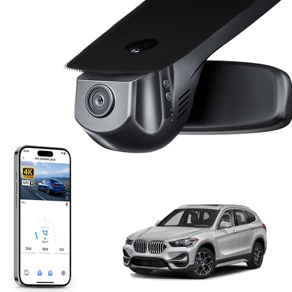 Mangoal 4K Dash Cam Starvis Sensor Fit for BMW X1 Gen2 F48/F49 2017 2018(Model A), sDrive28i xDrive28i, OEM Style, 2160P UHD Video, WiFi & App, GPS, 64GB Card