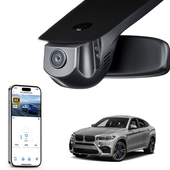 Mangoal 4K Dash Cam Starvis Sensor Fit for BMW X6 Gen2 F16 2015-2019(Model A), X6M sDrive35i xDrive35i xDrive50i, OEM Style, WiFi & App, GPS, 64GB Card