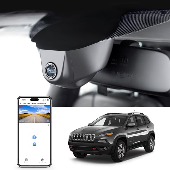 Mangoal 4K Dash Cam Starvis Sensor Fit for Jeep 5th Gen Cherokee 2014-2018 KL (Model A), Latitude Overland, Integrated OEM Look, UHD 2160P Video, WiFi & App, GPS, 64GB Card