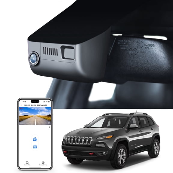 Mangoal 4K Dash Cam Starvis Sensor Fit for Jeep 5th Gen Cherokee 2014-2018 KL (Model B), Latitude Altitude Limited, Integrated OEM Look, UHD 2160P Video, WiFi & App, GPS, 64GB Card