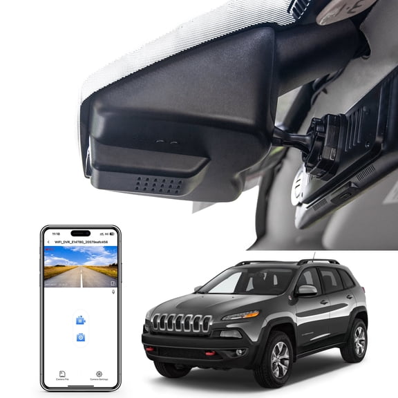 Mangoal 4K Dash Cam Starvis Sensor Fit for Jeep 5th Gen Cherokee 2014-2018 KL (Model C),Latitude Latitude Plus Limited Trailhawk, Integrated OEM Look, WiFi & App, GPS, 64GB Card