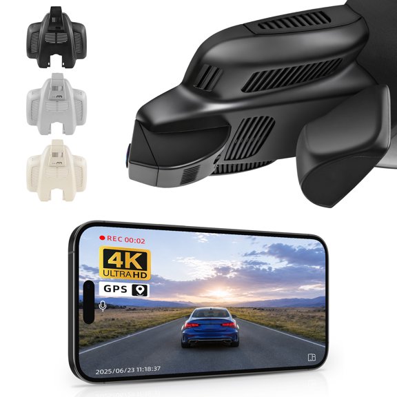 Mangoal 4K Dash Cam Starvis Sensor Fit for Mercedes-Benz E-Class W213 Gen5 E-Class 2017-2023 & E53 E63 AMG 2018-2024(Model D), OEM Style, WiFi & APP, GPS, 64GB Card(Black)