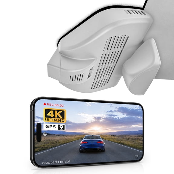 Mangoal 4K Dash Cam Starvis Sensor Fit for Mercedes-Benz GLC Gen1 X253/C253 2016-2020(Model E), GLC200 220 250 300 etc, OEM Style, WiFi & APP, GPS, 64GB Card(Gray)