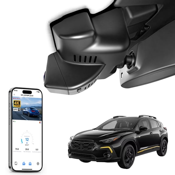 Mangoal 4K Dash Cam Starvis Sensor Fit for Subaru Crosstrek 2024 2025 2026(Model B), Base Limited Premium Sport Wilderness etc, WiFi & App, GPS, 64GB Card