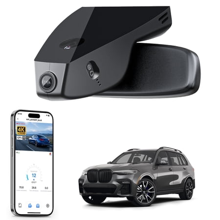 Mangoal 4K Dash Cam Starvis Sensor Fit for BMW G07 X7 2019-2022(Model A), M50i xDrive40i xDrive50i, OEM Style, WiFi & APP, GPS, 64GB Card