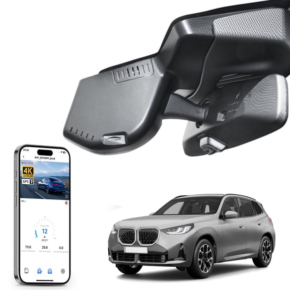 Mangoal 4K Dash Cam Starvis Sensor Fit for BMW X3 Gen4 G45 2025, 30 xDrive M50 xDrive, OEM Style, 2160P UHD Video, WiFi & App, GPS, 64GB Card