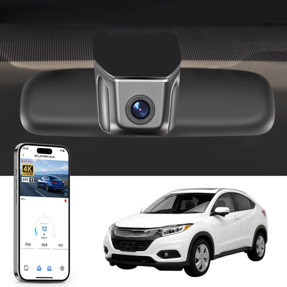 Mangoal 4K Dash Cam Starvis Sensor for Honda HRV Gen2 RV 2016-2022(Model A), Integrated OEM Look, UHD 2160P Video, WiFi & App, GPS, 64GB Card