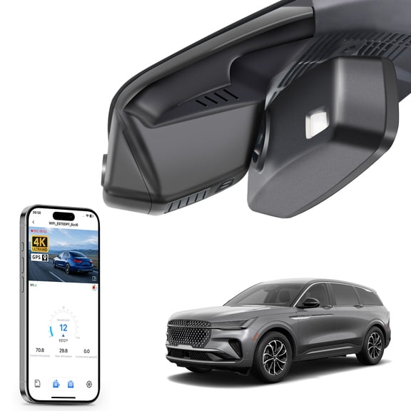 Mangoal 4K HDR Dash Cam STARVIS 2 IMX678 Fit for Ford Lincoln Nautilus Gen2 CDX707 2024 2025 2026, OEM Style, 5G WiFi & APP, GPS, 64GB Card