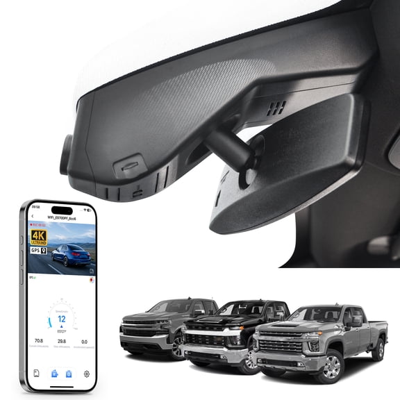 Mangoal 4k Dash Cam Front fit for Chevy Silverado 4th Gen 1500 2019-2021, 1500 Limited 2022 and 2500 HD/3500 HD 2020-2023 (Model A), Model A & Model B Vehicle Sensor Cover Different