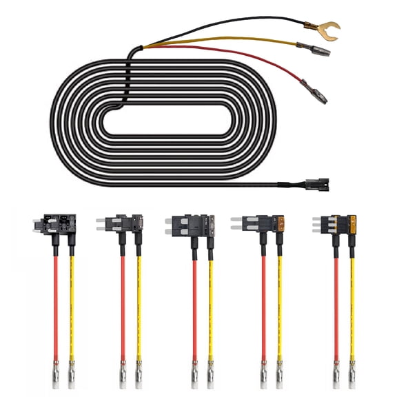 Mangoal 8.20 ft Fuse Box Power Adapter Dash Cams, Upgrade Parking Monitoring, Hardwire Wire Kit Accessories(Applicable to Vehicle Other Than Mercedes Benz)